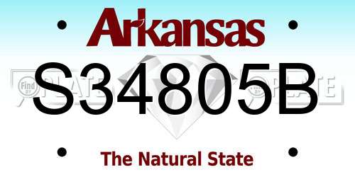 S34805B Arkansas License Plate