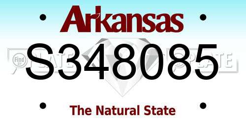 S348085 Arkansas License Plate