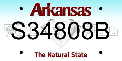 S34808B Arkansas License Plate