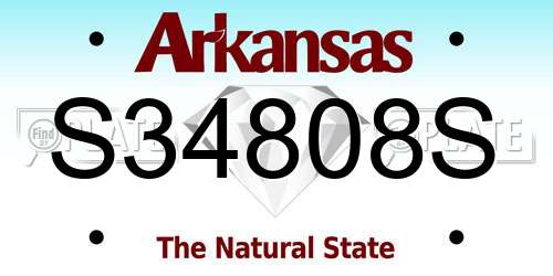 S34808S Arkansas License Plate