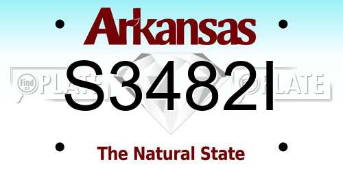 S3482I Arkansas License Plate