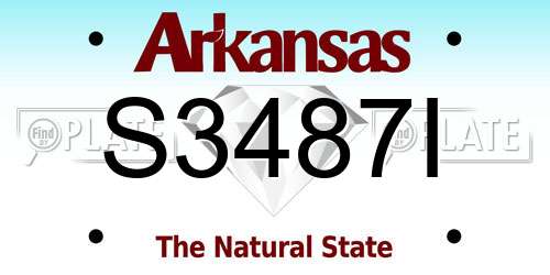 S3487I Arkansas License Plate