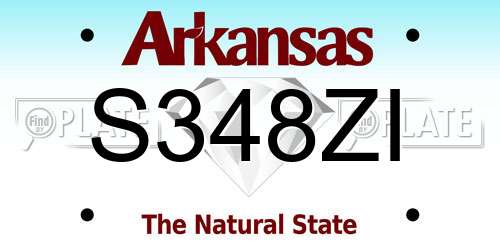 S348ZI Arkansas License Plate