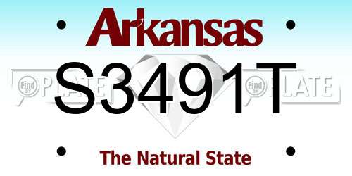S3491T Arkansas License Plate