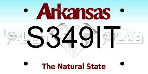 S349IT Arkansas License Plate
