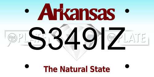 S349IZ Arkansas License Plate