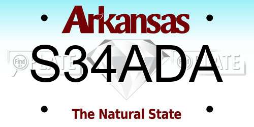 S34ADA Arkansas License Plate