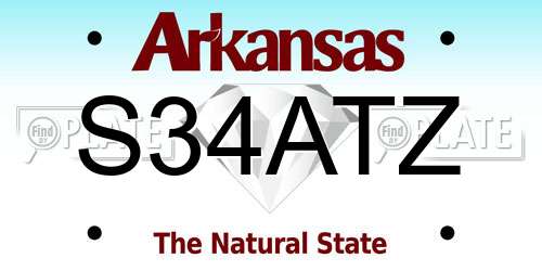 S34ATZ Arkansas License Plate
