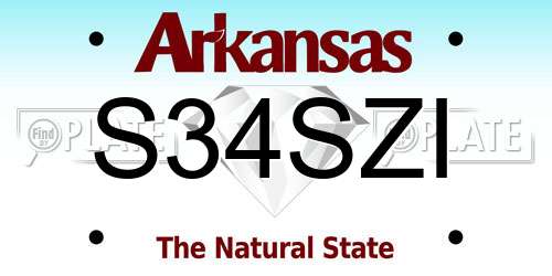 S34SZI Arkansas License Plate