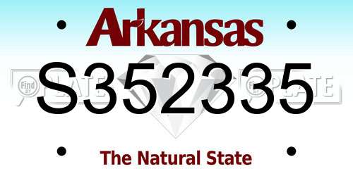 S352335 Arkansas License Plate