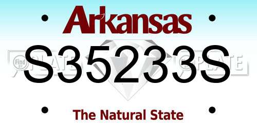 S35233S Arkansas License Plate