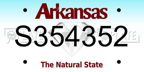 S354352 Arkansas License Plate