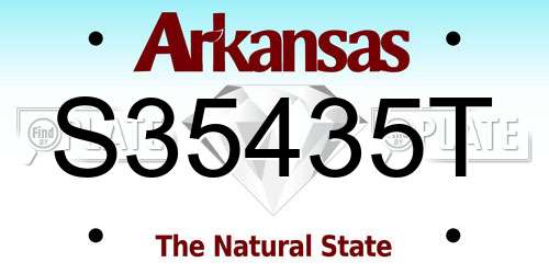 S35435T Arkansas License Plate