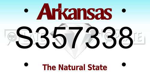 S357338 Arkansas License Plate