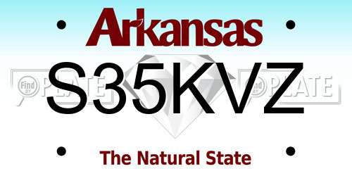 S35KVZ Arkansas License Plate