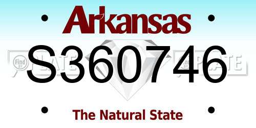 S360746 Arkansas License Plate