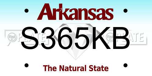 S365KB Arkansas License Plate