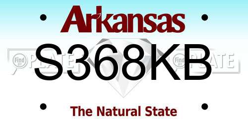 S368KB Arkansas License Plate