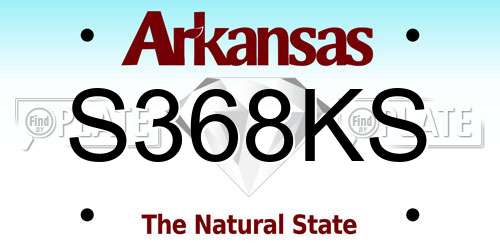 S368KS Arkansas License Plate