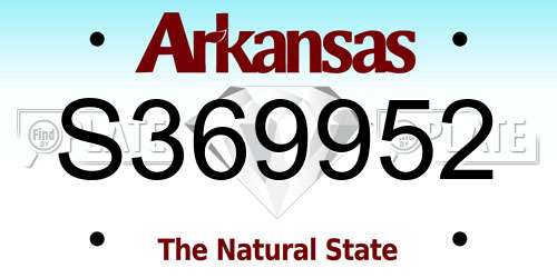 S369952 Arkansas License Plate
