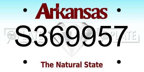 S369957 Arkansas License Plate