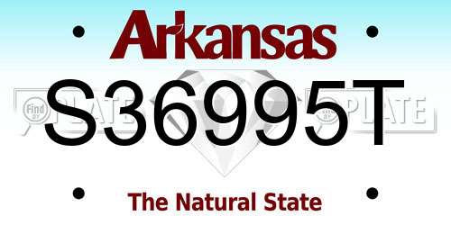 S36995T Arkansas License Plate