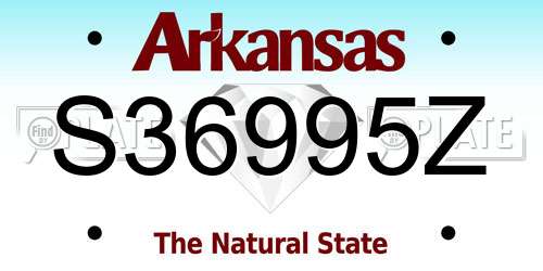 S36995Z Arkansas License Plate