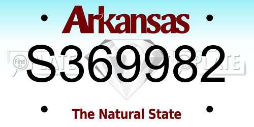 S369982 Arkansas License Plate