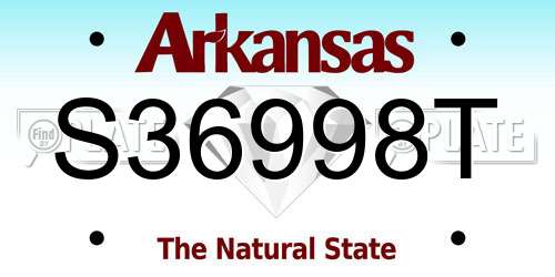 S36998T Arkansas License Plate