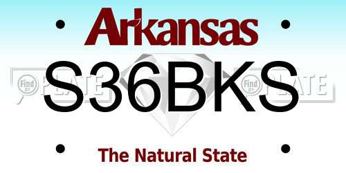 S36BKS Arkansas License Plate