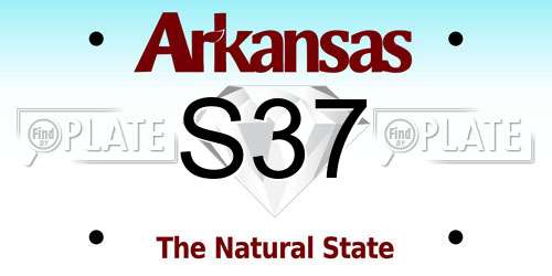 S37 Arkansas License Plate