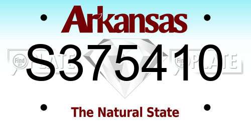 S375410 Arkansas License Plate