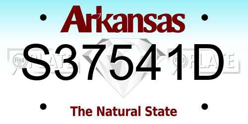 S37541D Arkansas License Plate