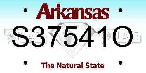 S37541O Arkansas License Plate