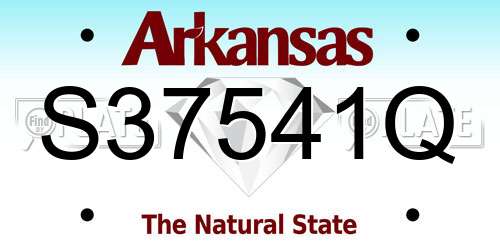 S37541Q Arkansas License Plate