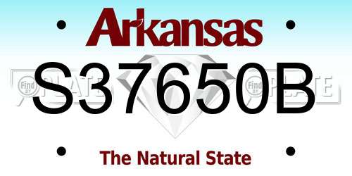 S37650B Arkansas License Plate