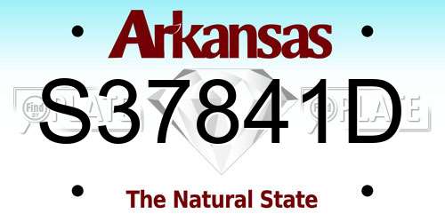 S37841D Arkansas License Plate