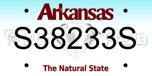 S38233S Arkansas License Plate