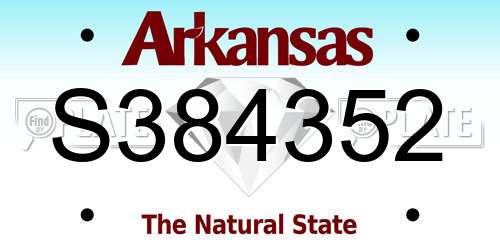 S384352 Arkansas License Plate