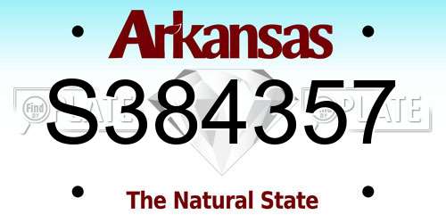S384357 Arkansas License Plate