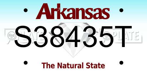 S38435T Arkansas License Plate