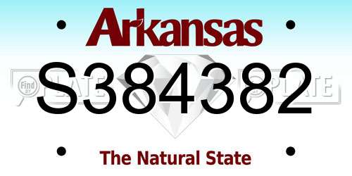 S384382 Arkansas License Plate