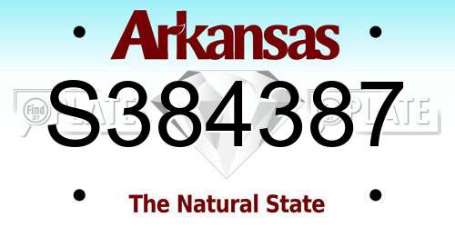 S384387 Arkansas License Plate