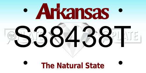 S38438T Arkansas License Plate