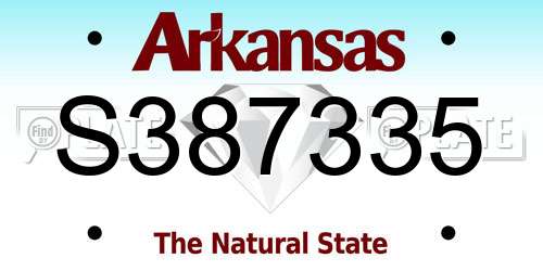 S387335 Arkansas License Plate