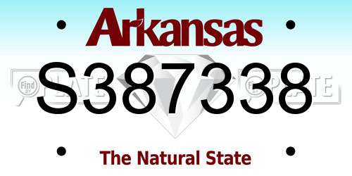 S387338 Arkansas License Plate