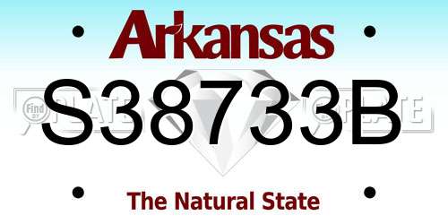 S38733B Arkansas License Plate