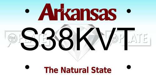 S38KVT Arkansas License Plate