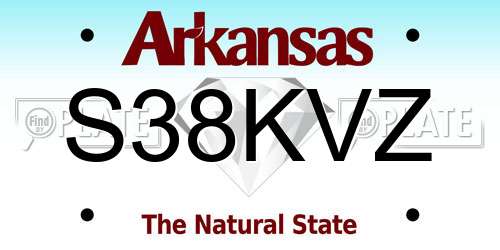 S38KVZ Arkansas License Plate