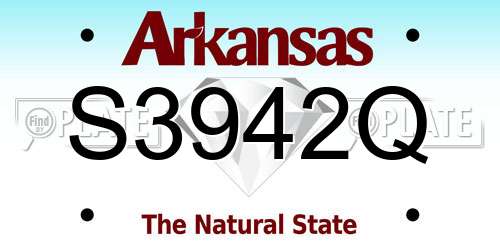 S3942Q Arkansas License Plate